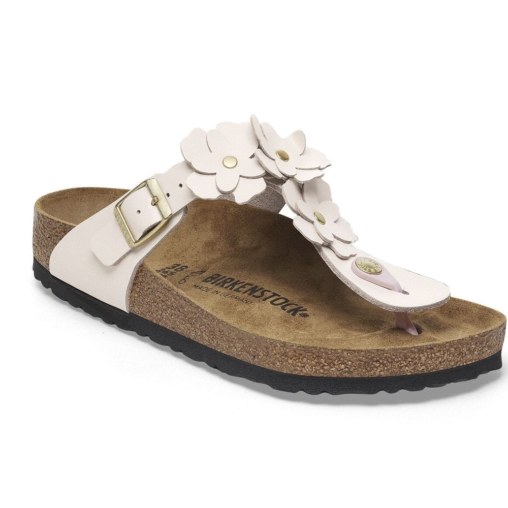 Women's Floral Sandals - Cream and Brown - Picture 3 of 3